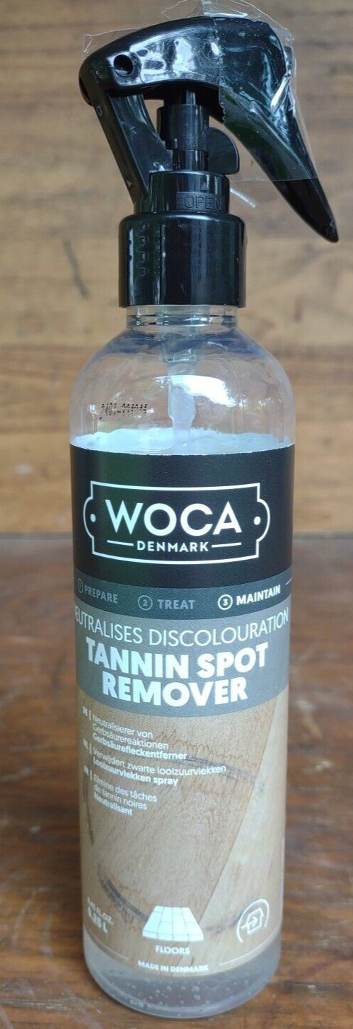 WOCA Denmark Tannin Spot Remover 8.45oz 250ml For Wood Surfaces