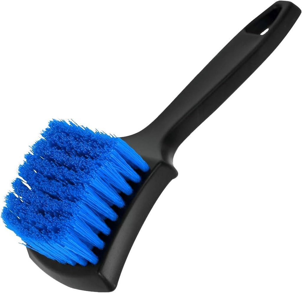 Car Interior & Tire Brush Soft Bristle Short Handle Automotive and Home Cleaning