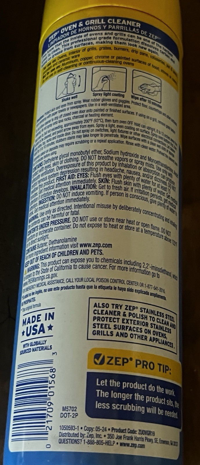 Zep Heavy Duty Oven & BBQ Grill Cleaner 19 oz. Dissolve Grease No Scrubbing
