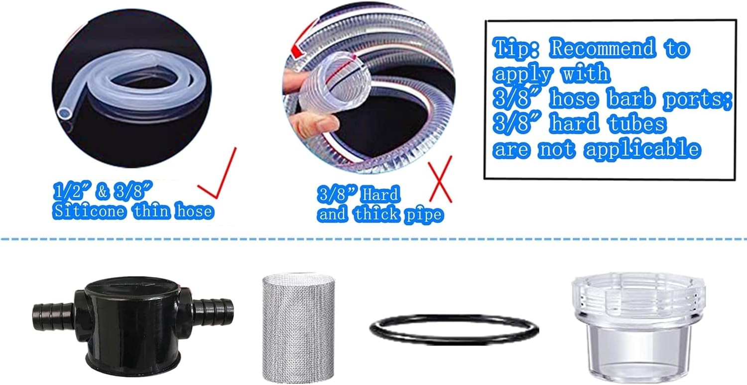 2PC Water Pump Filter, 1/2 Inches Water Inlet Filter Compatible W Color: Small