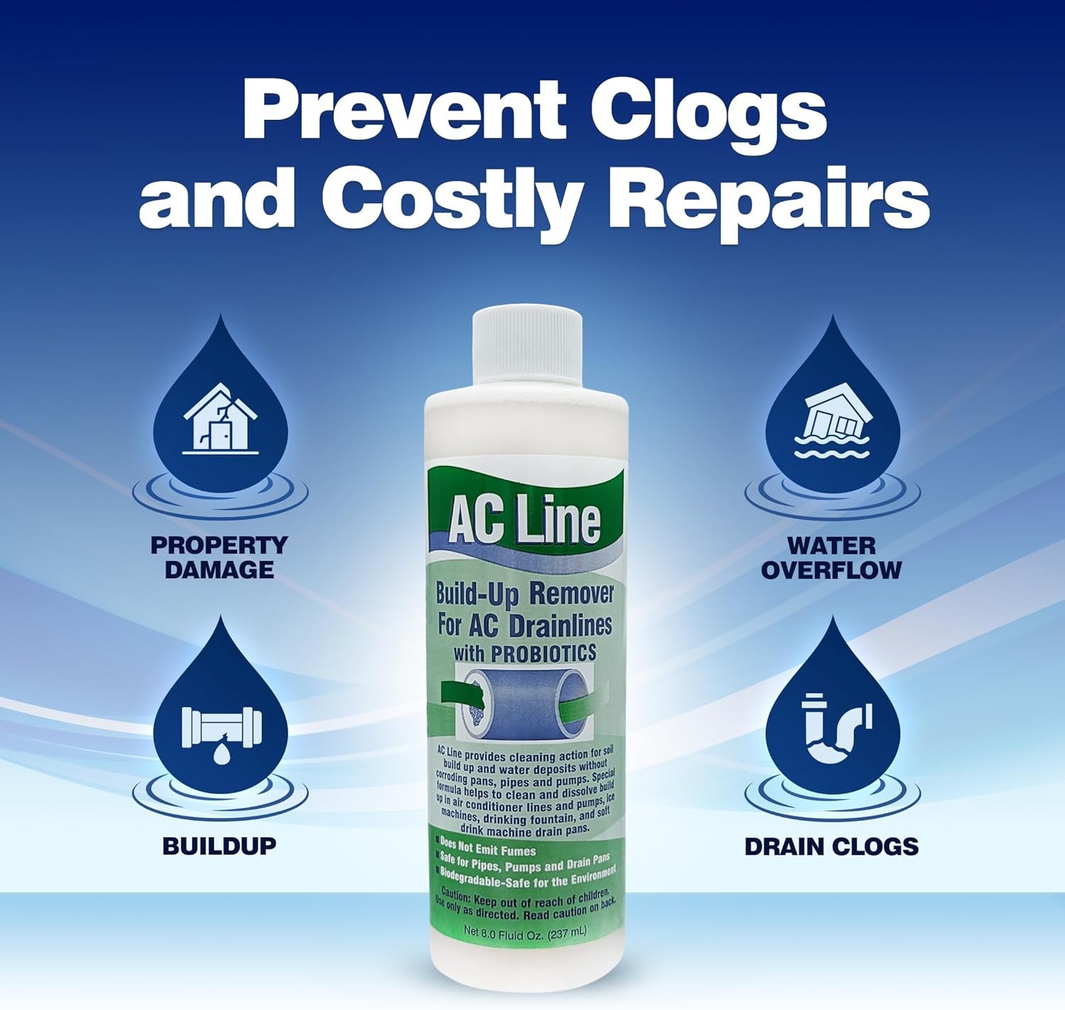 AC Drain Line Cleaner 2 Pack 6 Month Supply Cleans HVAC Condensate Lines