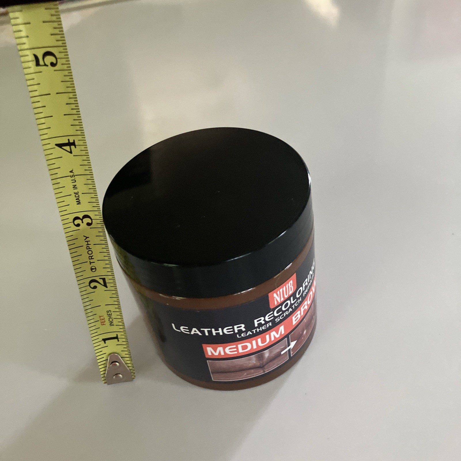 NIUB Leather Recoloring Balm Color Restorer Scratch Repair Balm, MEDIUM BROWN