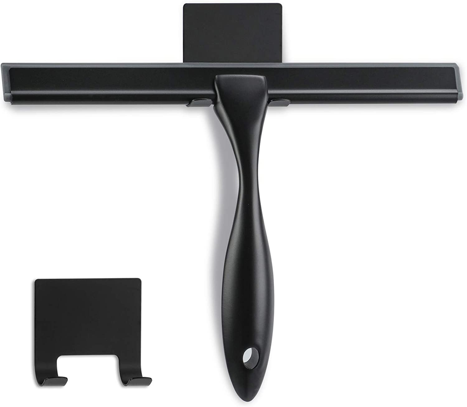 Shower Squeegee 10Inch Matte Black Stainless Steel Squeegee 100% Streak Free