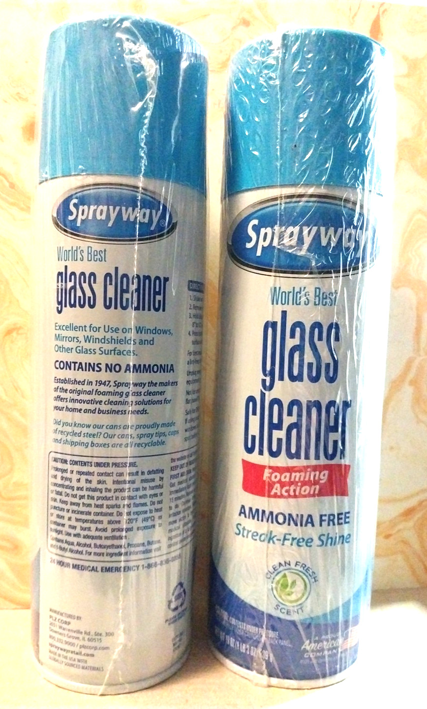 2X – Sprayway Glass Cleaner Aerosol Spray 19 oz (each can)
