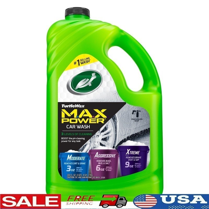 Max-Power Car Wash Soap W/ 3 Levels Cleaning Ultimate Shine & Protection New