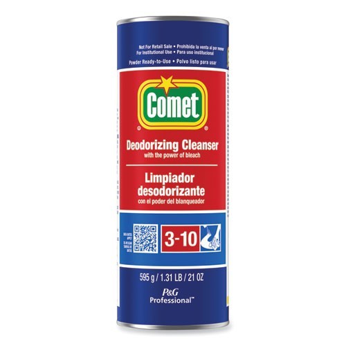 Comet Deodorizing Cleanser with Bleach, Powder, 21 oz Canister, 24/Carton