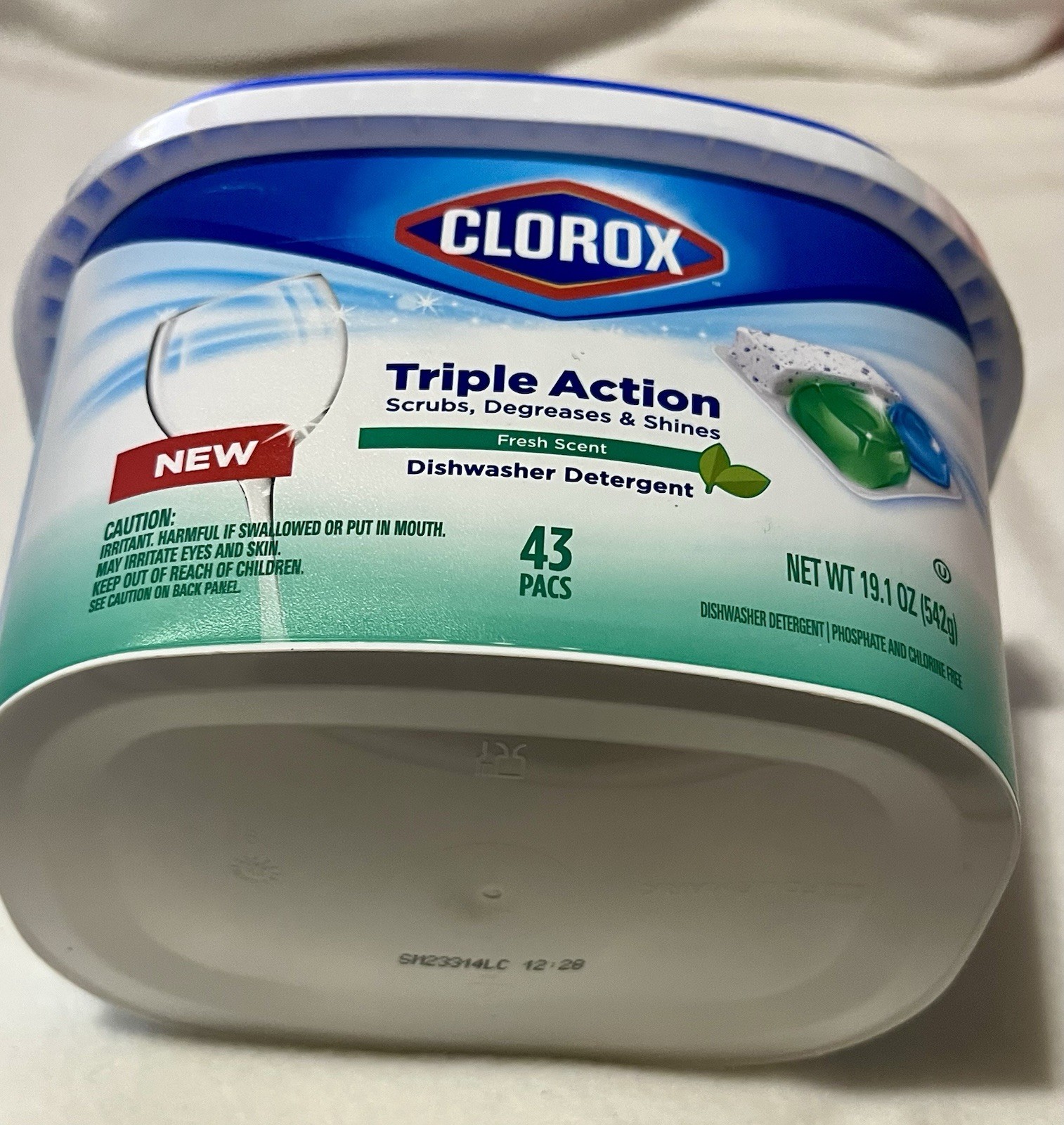 Lot of 3 Clorox Triple Action Dishwashing Detergent-Fresh Scent 43 Pacs 129 Pacs