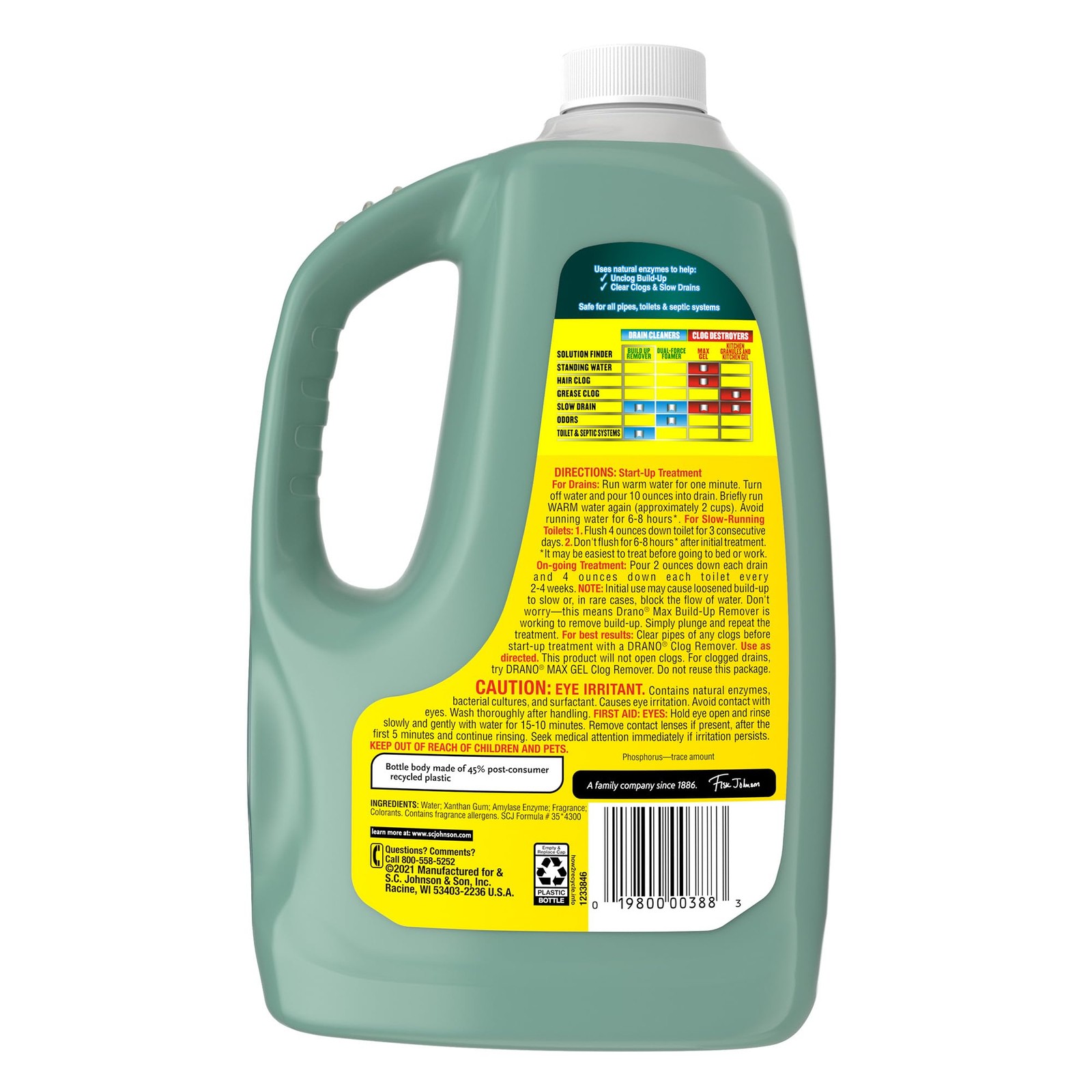 Drano Max Build Up Remover Drain Cleaner Enzymes & Probiotics Prevents Clogs &