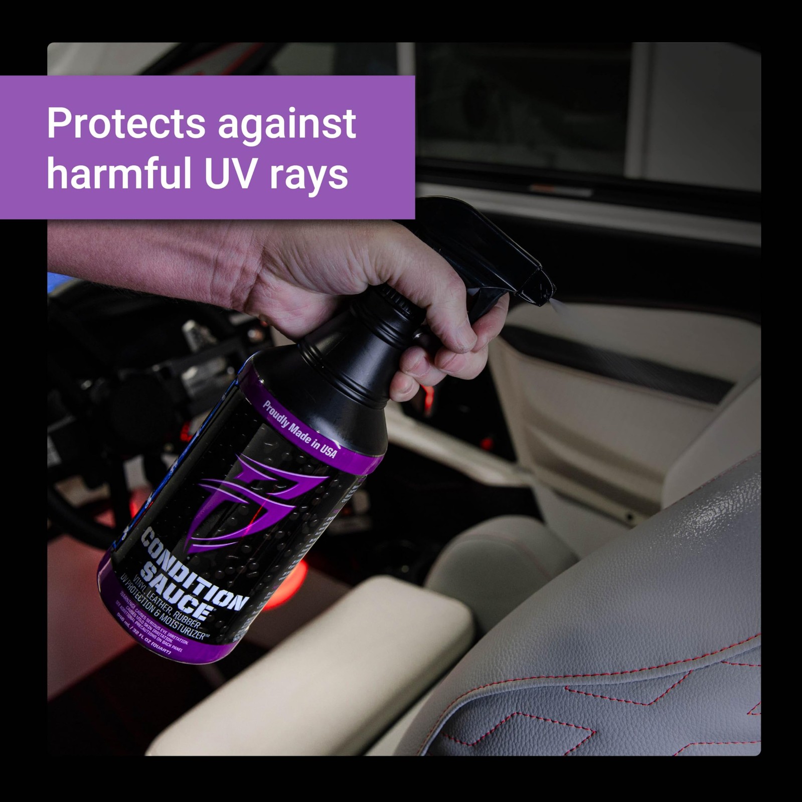 Interior Moisturizer Conditioner UV Protect Vinyl Leather Rubber Boat RV