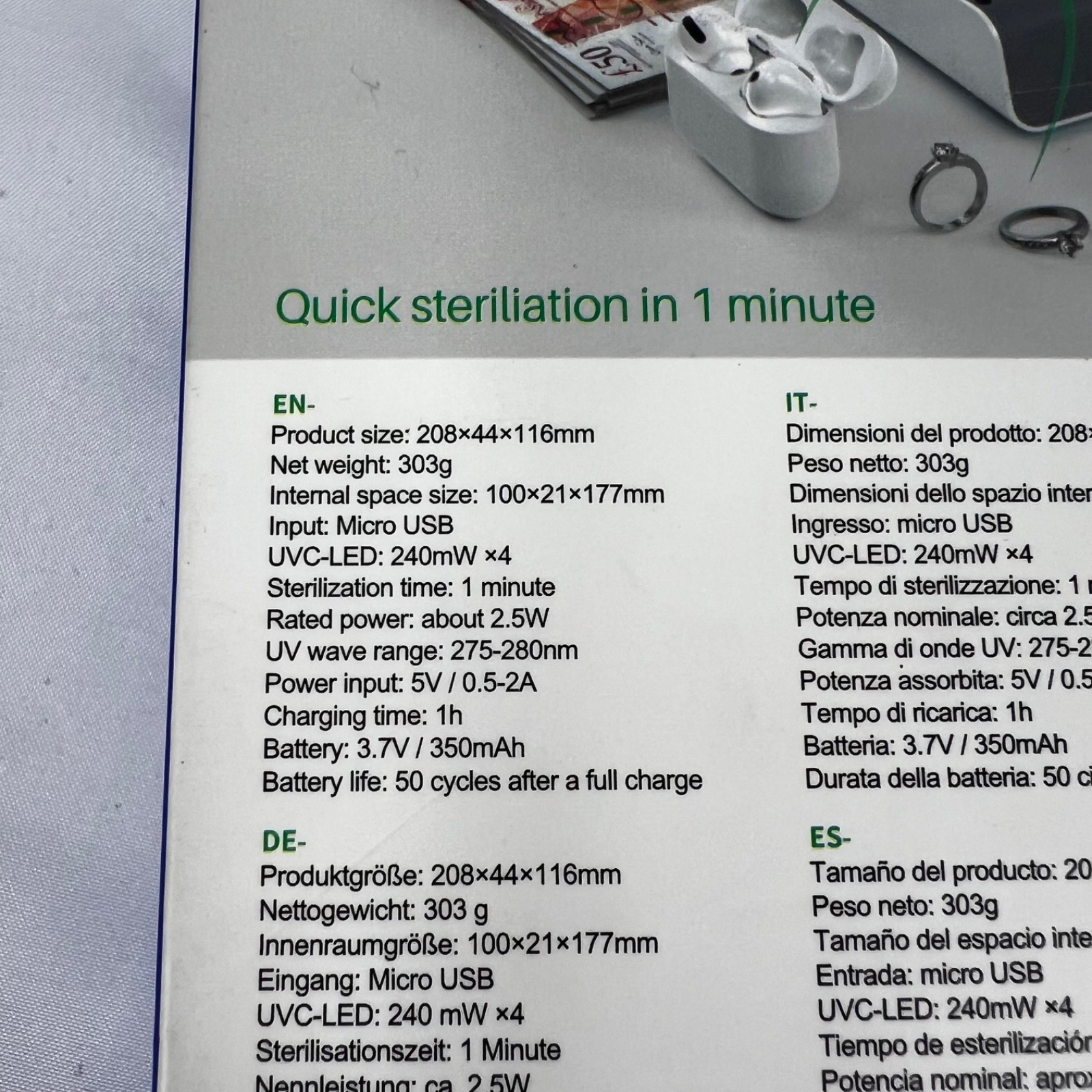 hoco. Multipurpose UVC Sterilization Box S1 Pro Sealed