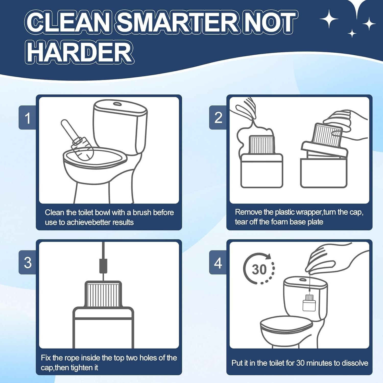 Effortless Toilet Maintenance: Long-Lasting Blue Cleaning Tablets – 2300 Flushes
