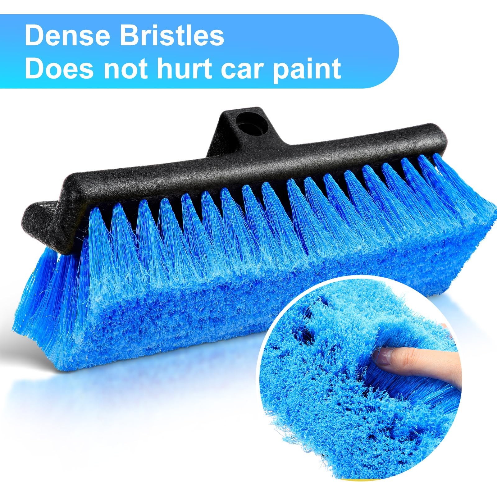 2 Pcs 10” Car Wash Brush Head with Soft Detailing Bristle Soft Fiber Car Was…