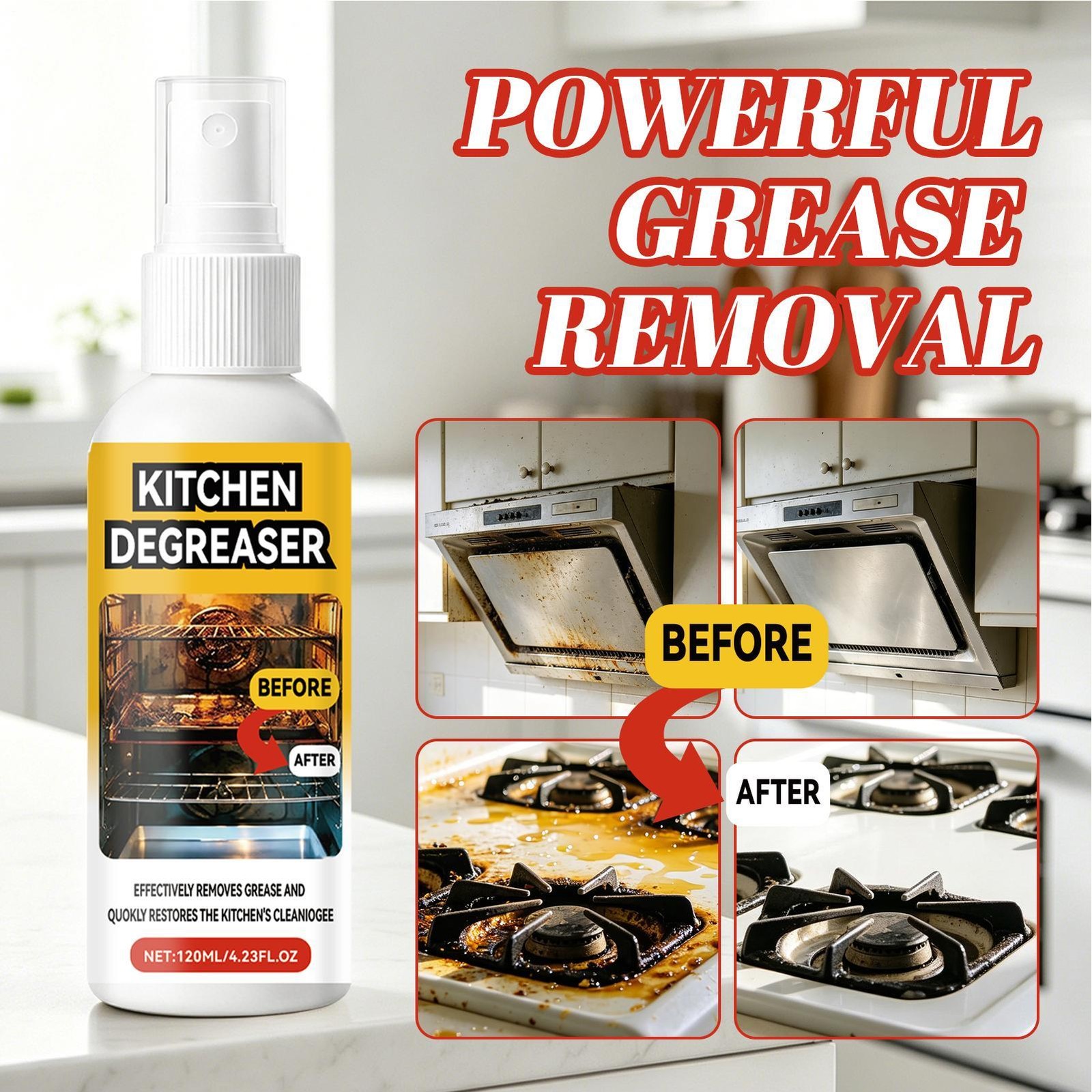 Kitchen Degreaser Heavy Duty Cleaning Stain Remover 120ml Oven Grill qualified