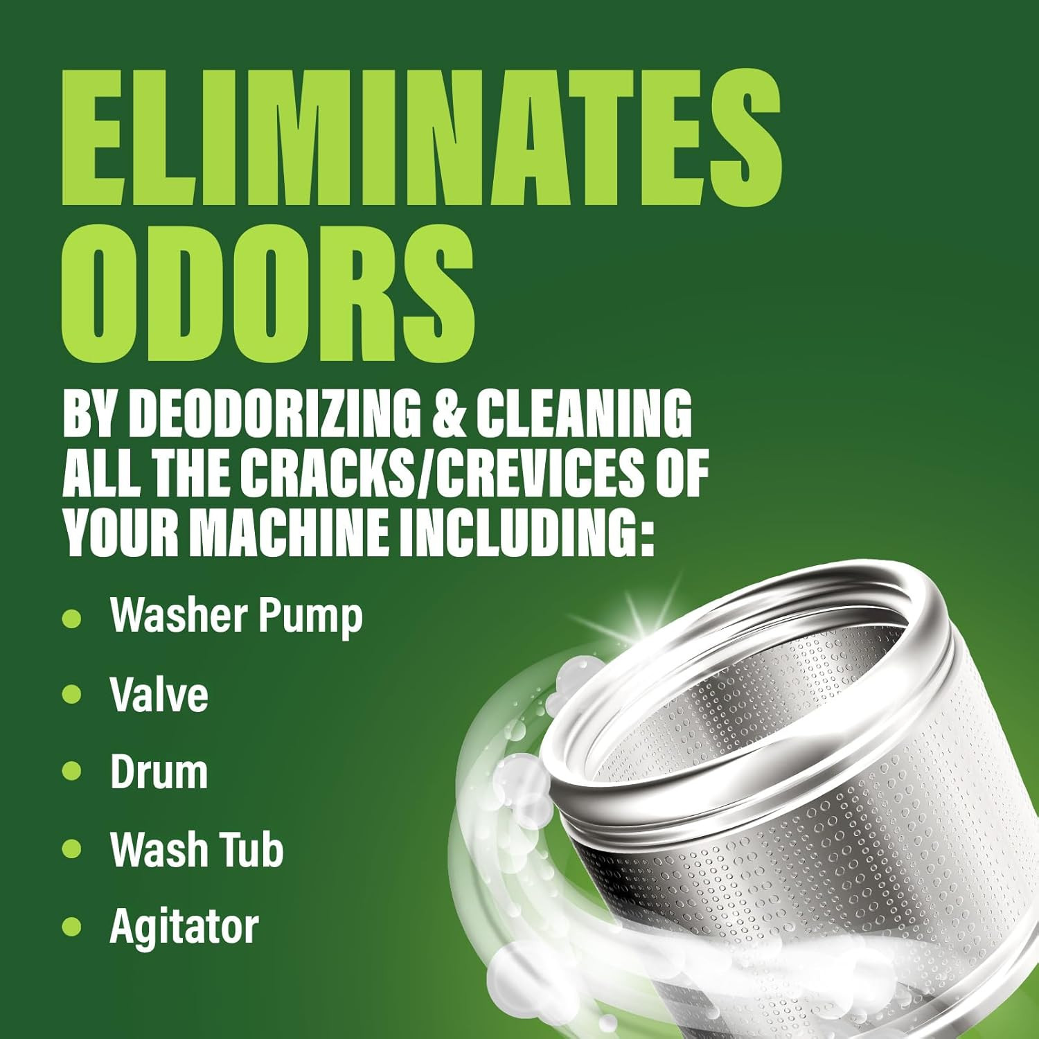 Premium Washing Machine Cleaner & Deodorizer Tablets with Pipe, Drain & Hose Cle