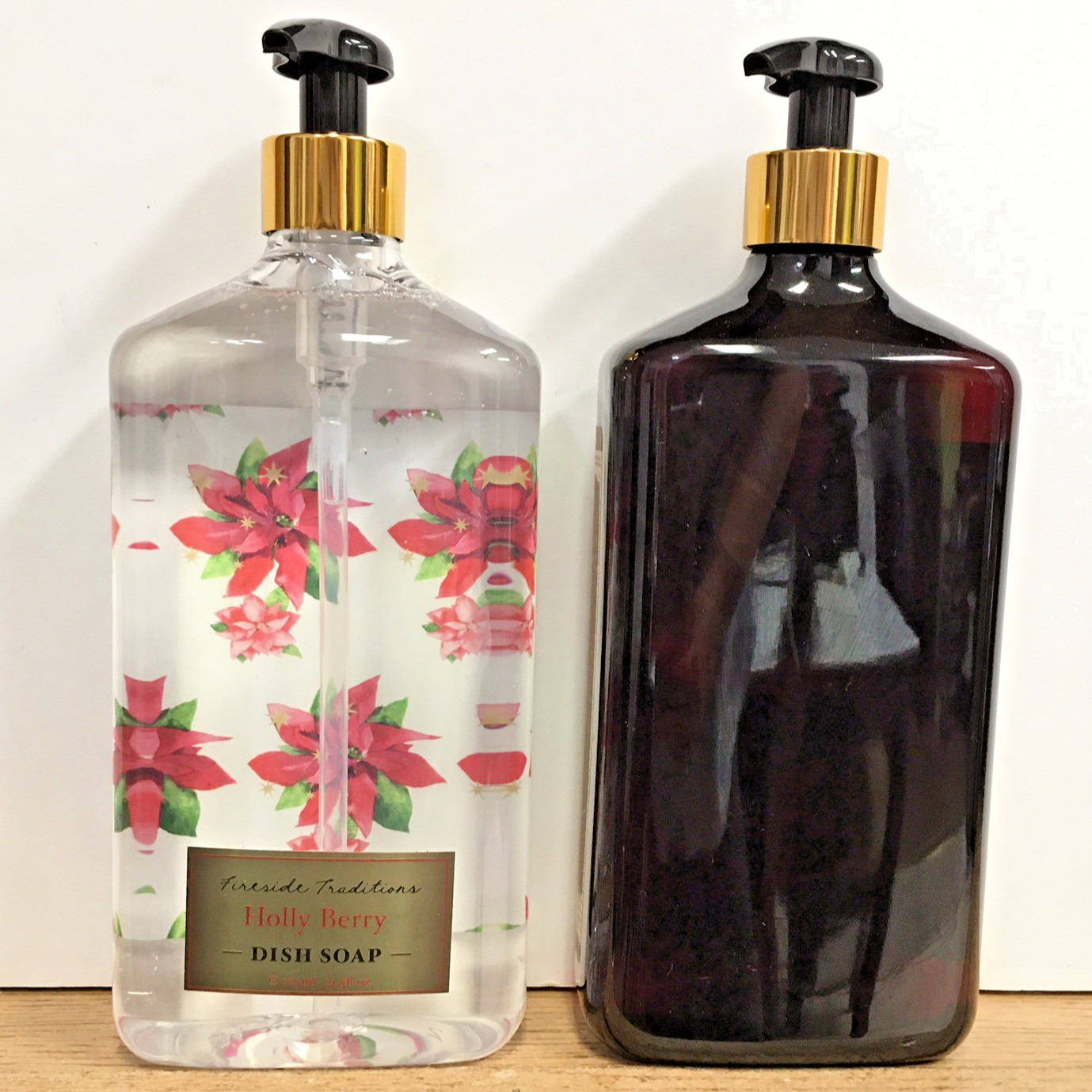 Home & Body Holiday Dish Hand Soap 2pc Set HOLLY BERRY 24oz Fireside Traditions