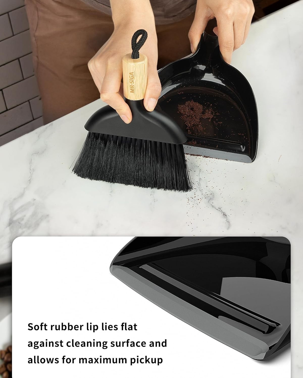 Eco-Friendly Mini Dustpan and Brush Set with Bamboo Handle – Perfect for All …