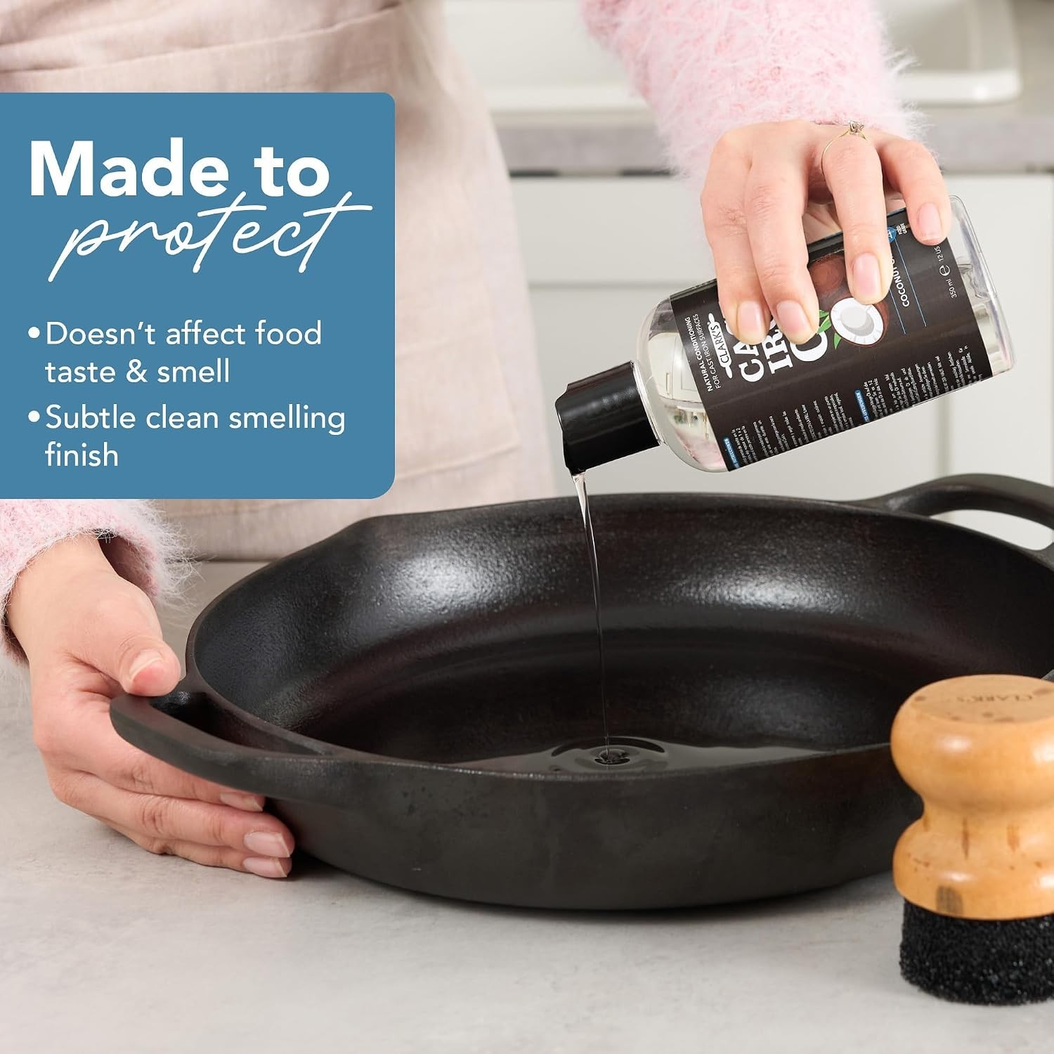 Complete Cast Iron Cleaning Kit with Seasoning Oil