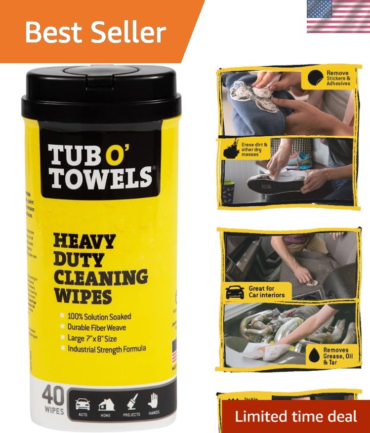Heavy-Duty Multi-Surface Cleaning Wipes, 40 Count – Effortless Stain Removal
