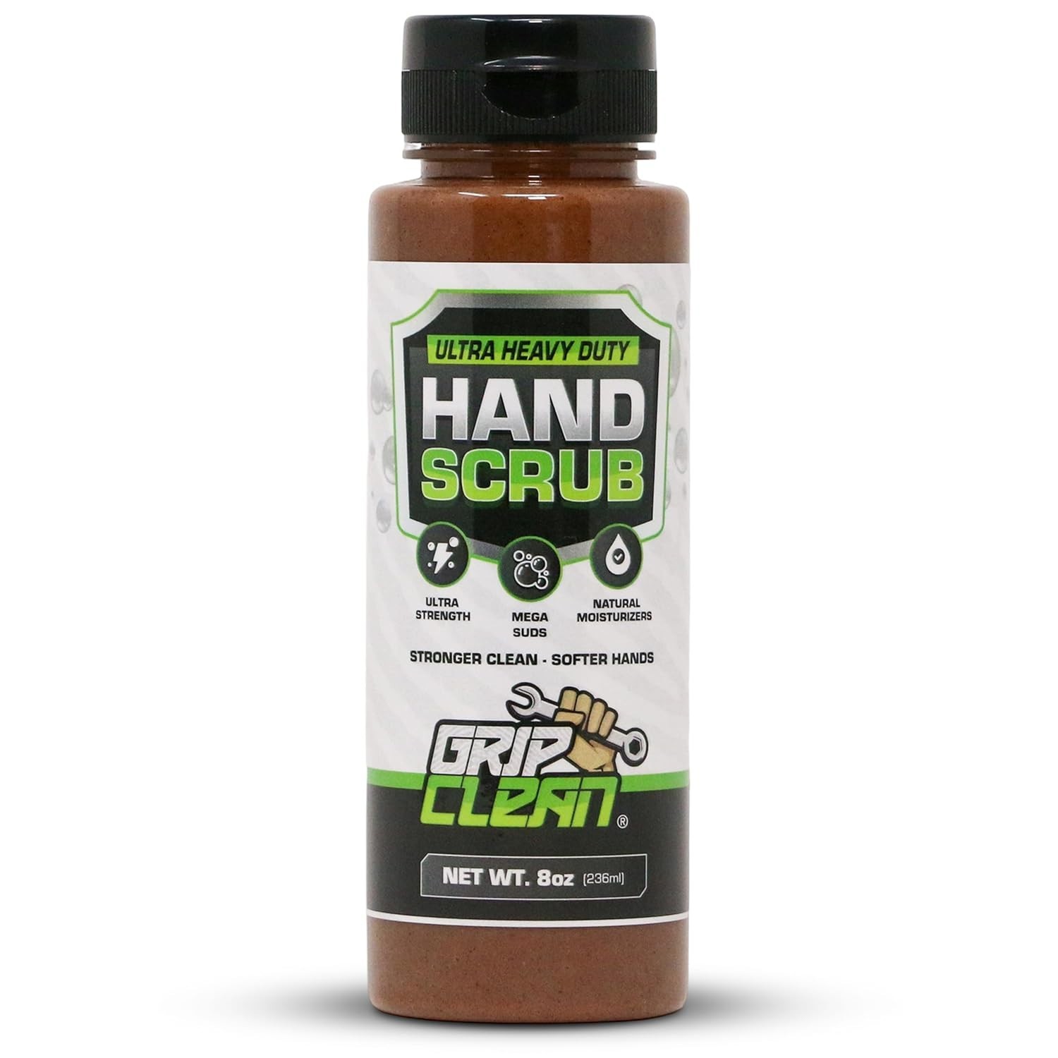 Moisturizing Hand Degreaser – Walnut Shell & Clay, Ideal for Tough Grime, 8 Oz