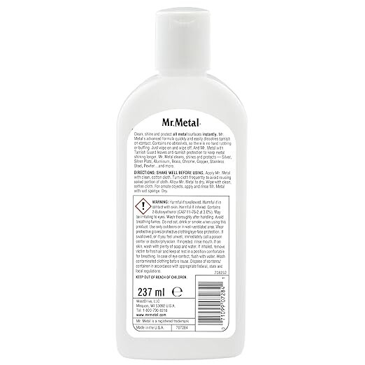 Metal Polish Liquid All Metal Multipurpose Cleaner, Non-Abrasive, Instant Ste…