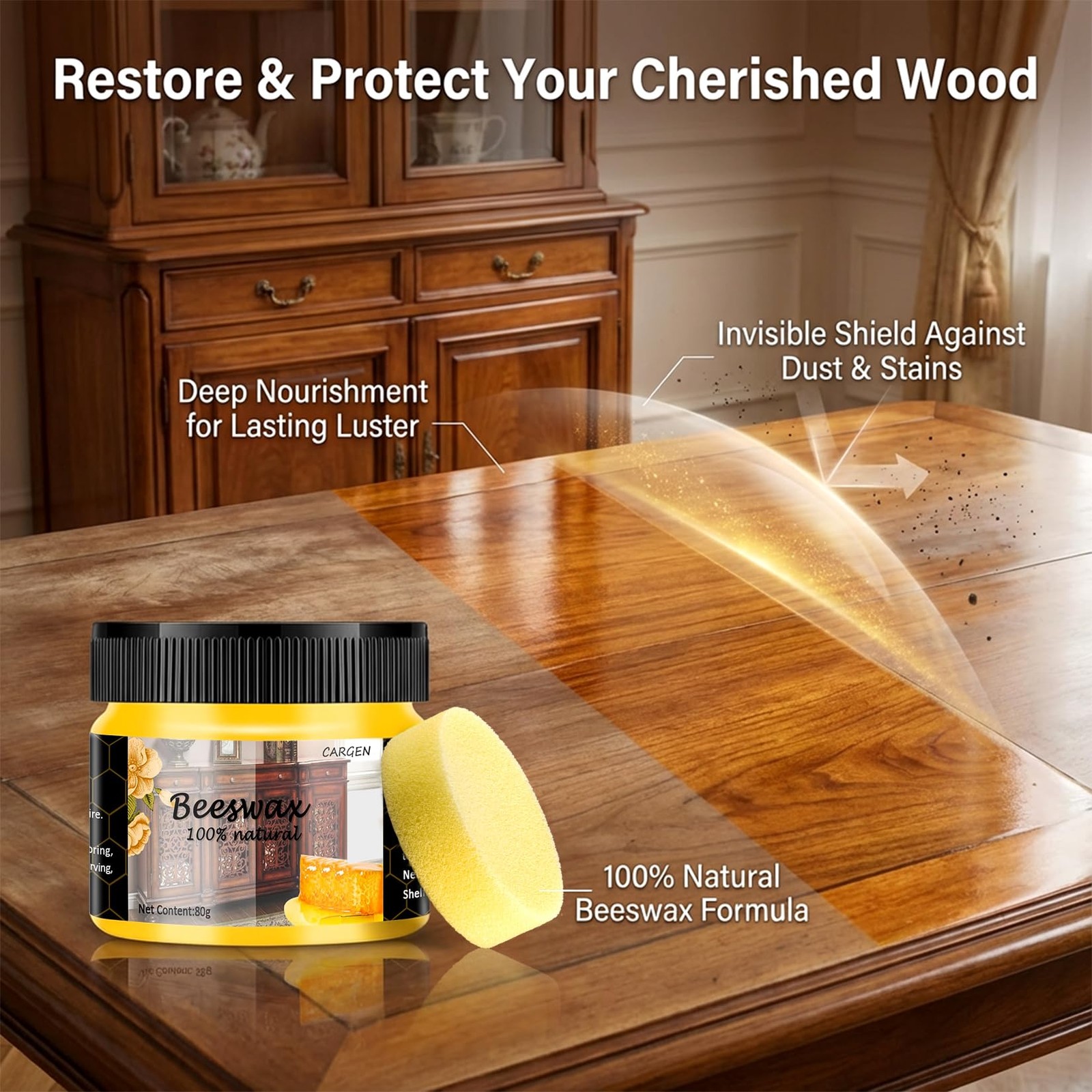 3 PCS Wood Seasoning Beewax Natural Beewax Traditional Wood Wax Multipurpose …