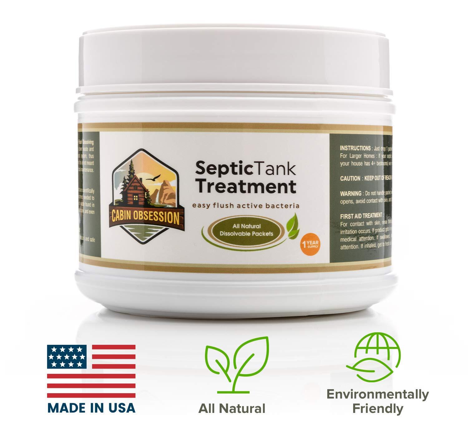 Septic Tank Treatment – 1 Year Supply of Dissolvable Easy Flush Live Bacteria