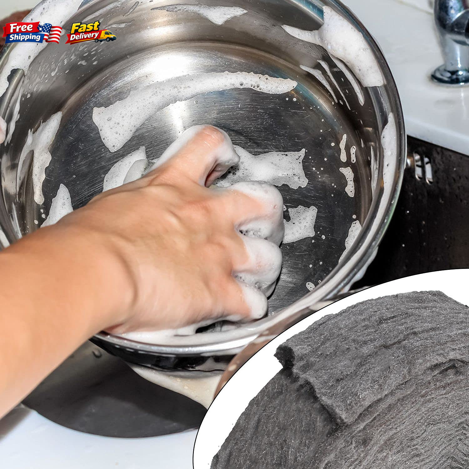 Grade 0000 Steel Wool 5lb Roll for Cleaning Rust Removal & Wood Buffing