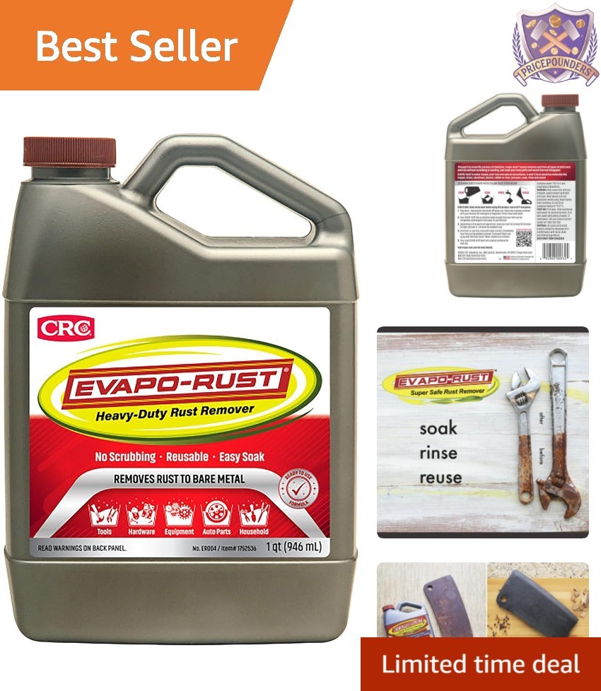 Heavy-Duty Rust Remover Water-Based 32 oz Reusable Acid-Free Non-Corrosive