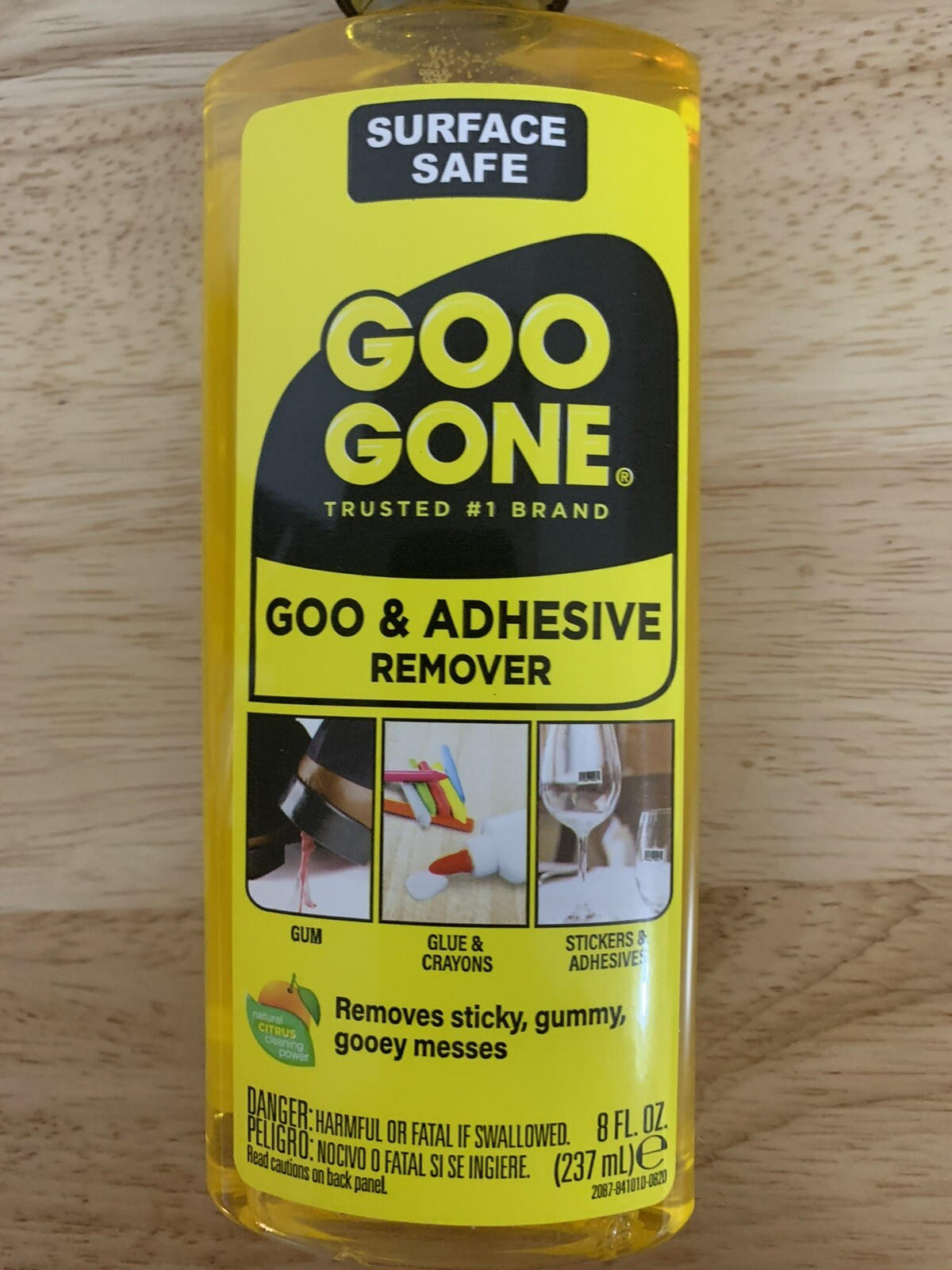 Goo Gone Adhesive Remover Surface Safe 8 FL. OZ.