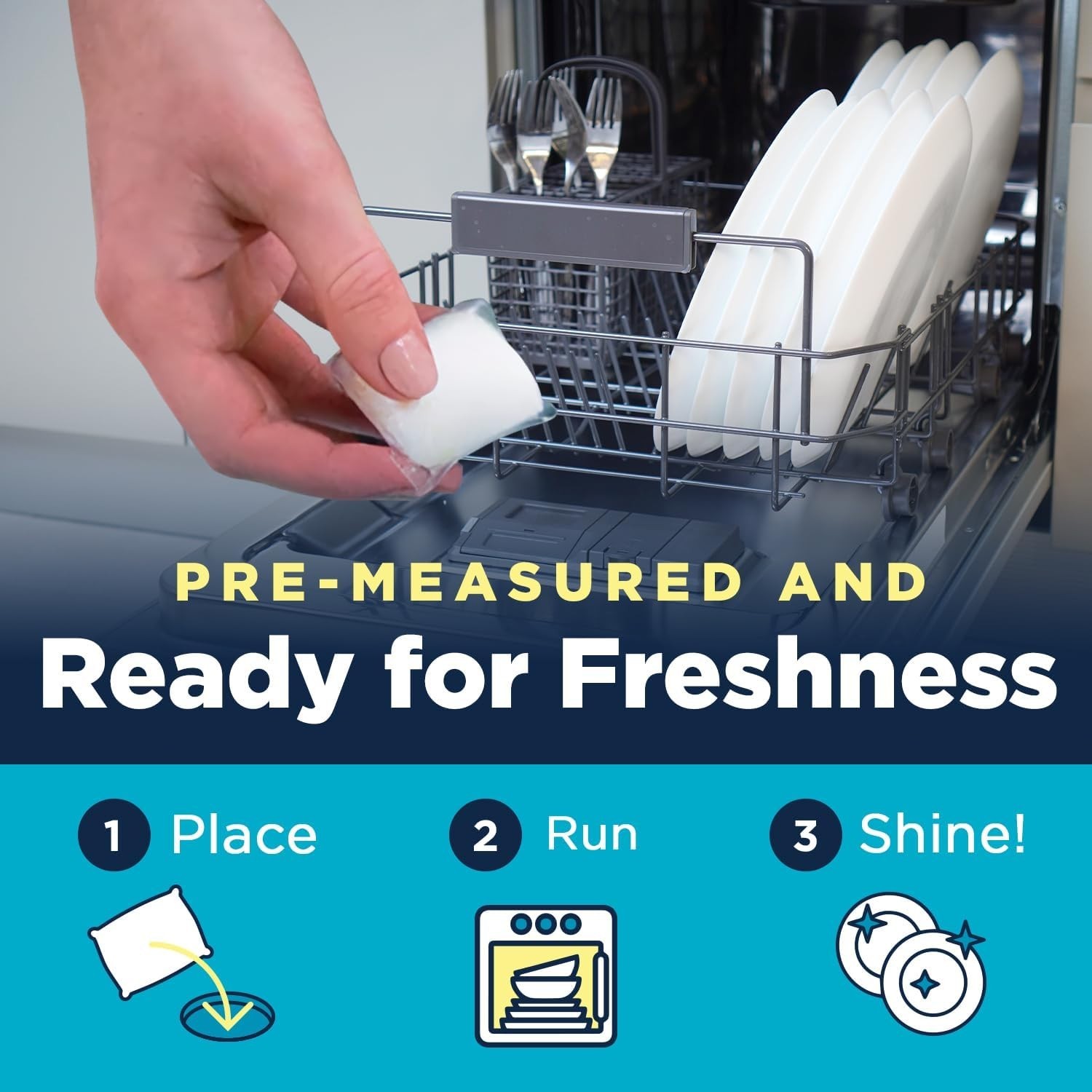 All Natural Dishwasher Pods, Plant-Based Non Toxic Dishwasher Detergent, Dish…