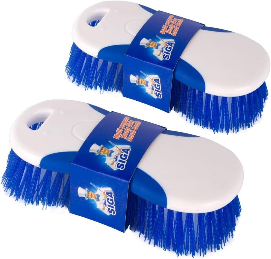 Pack of 2 Heavy Duty Scrub Brushes – Perfect for Kitchen, Bathroom, Garage