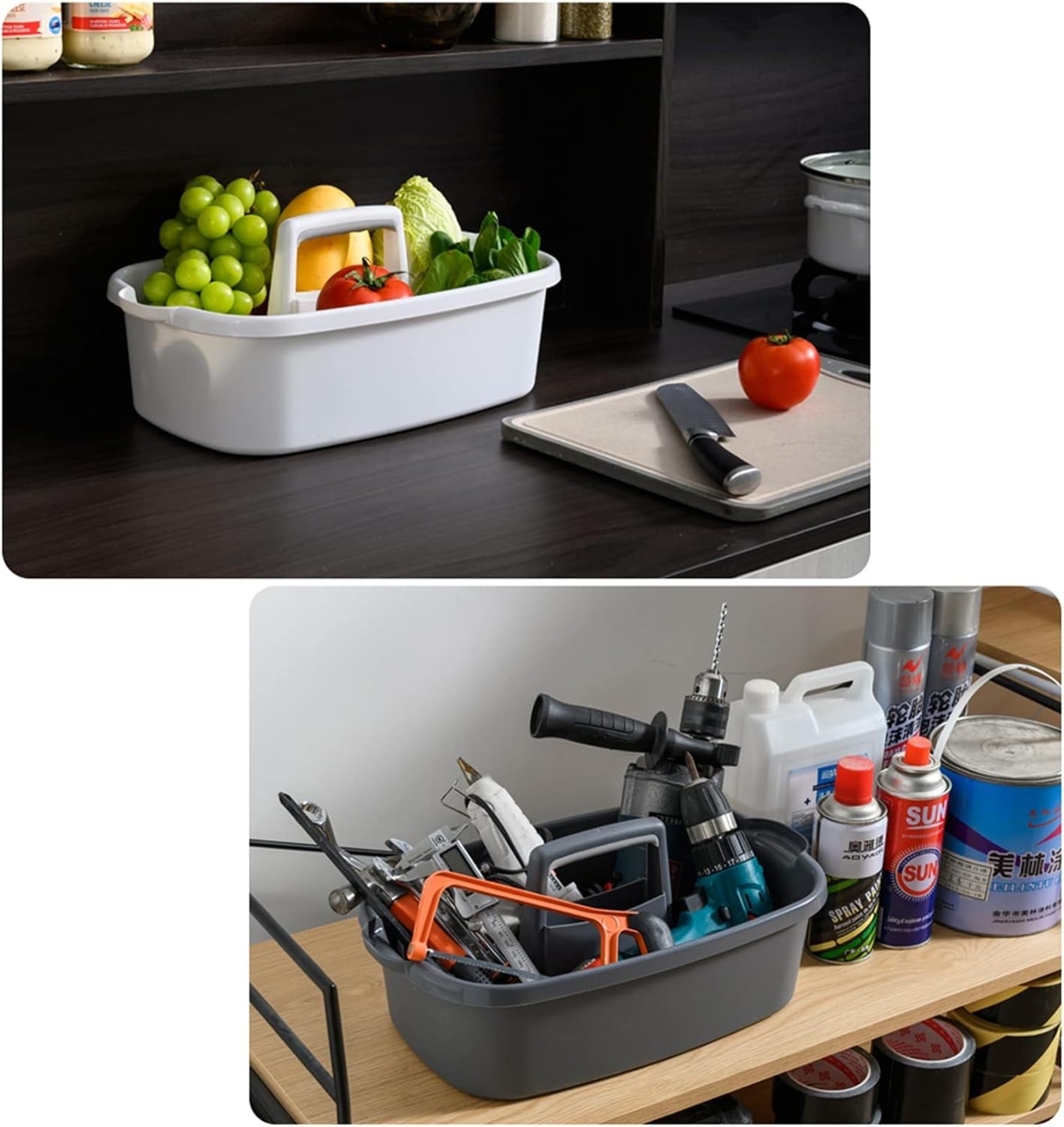 Large Dark Gray Cleaning Caddy – Portable 2 Pack Shower Organizer for All Spaces