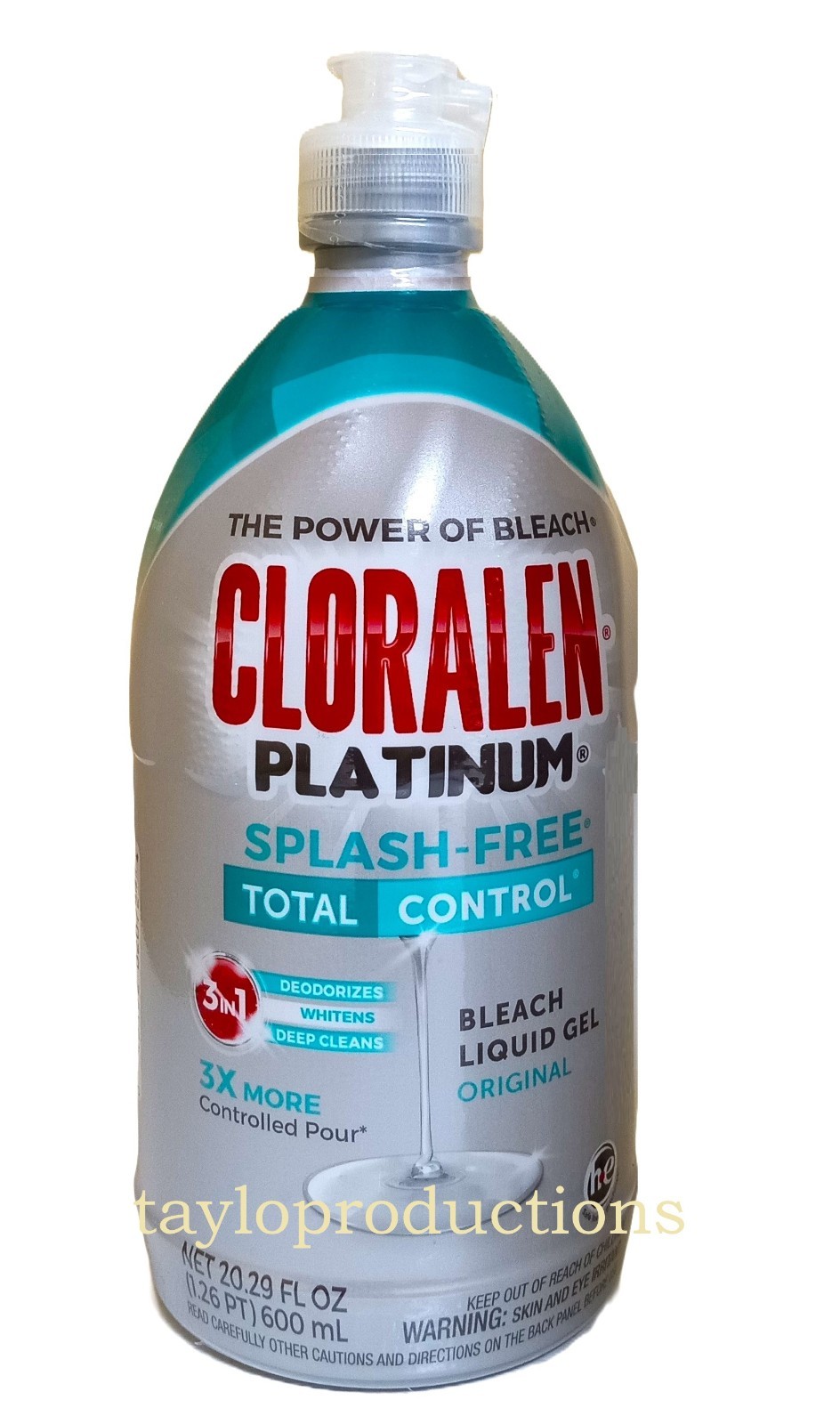 4 PACK- Cloralen Platinum Bleach Liquid Gel 20.29 Oz. for Home & Commercial Use