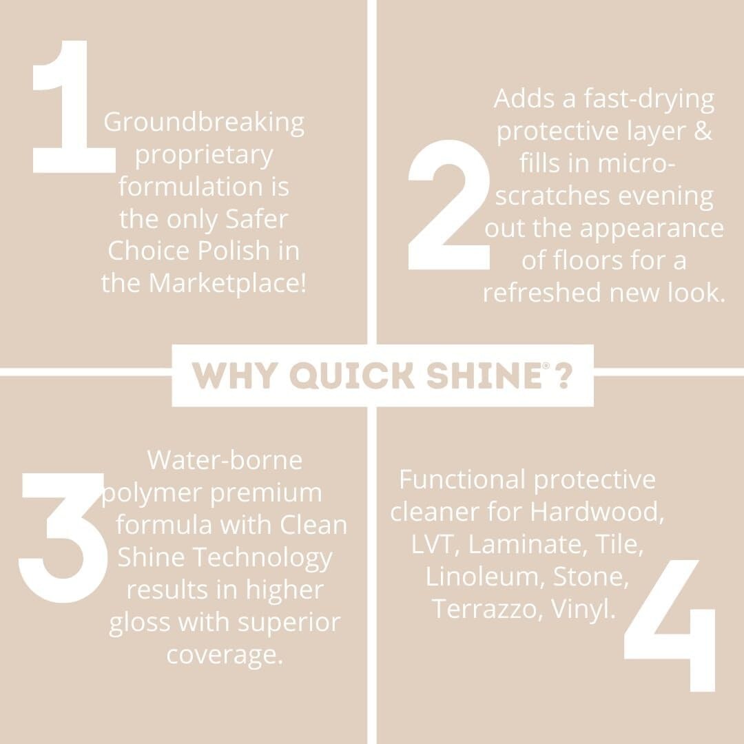 Quick Shine Multi Surface Floor Finish 64oz | Cleaner & Polish use on Hardwood