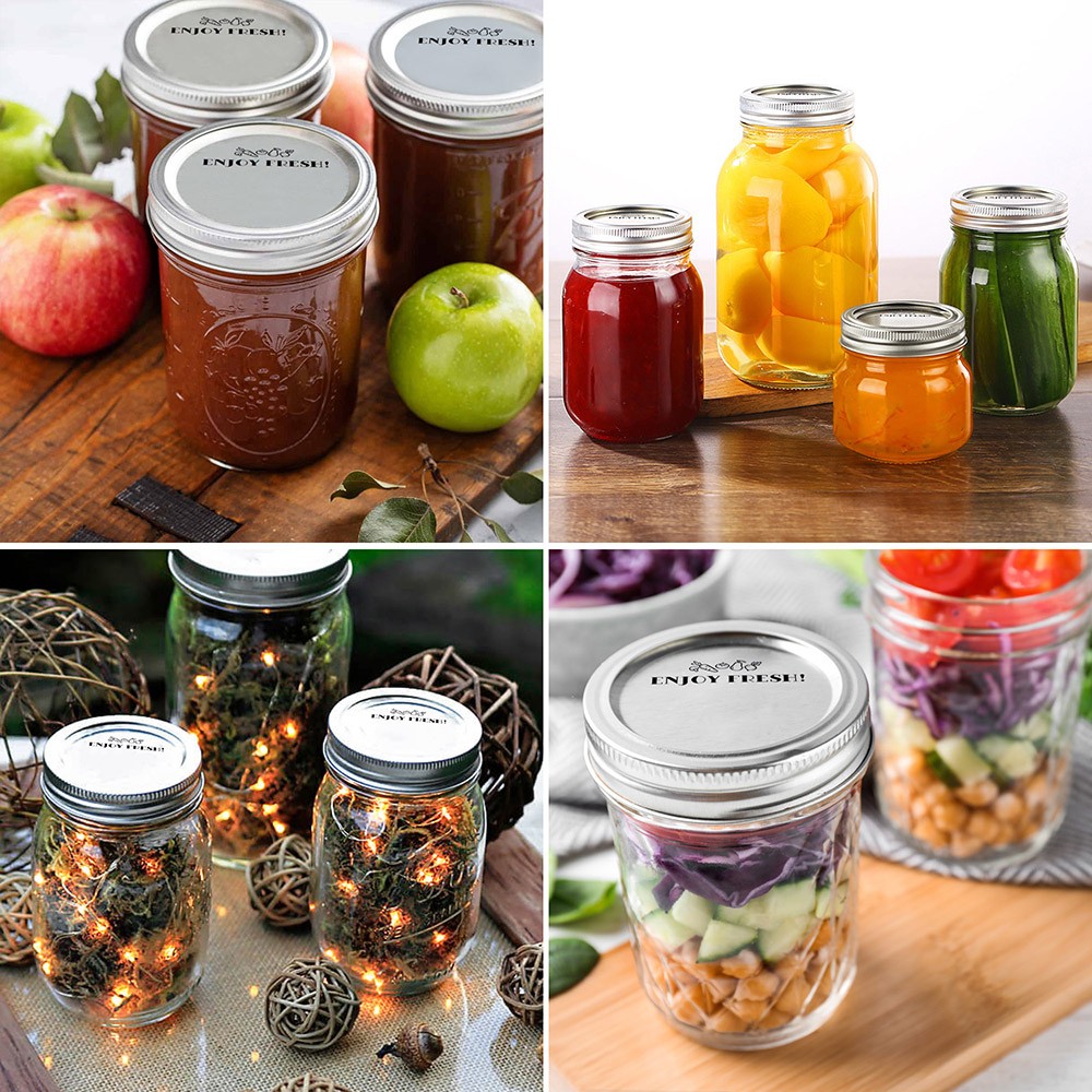 140 Counts Canning Lids Regular Mouth Leak-Proof Mason Jar Lids for Ball Kerr