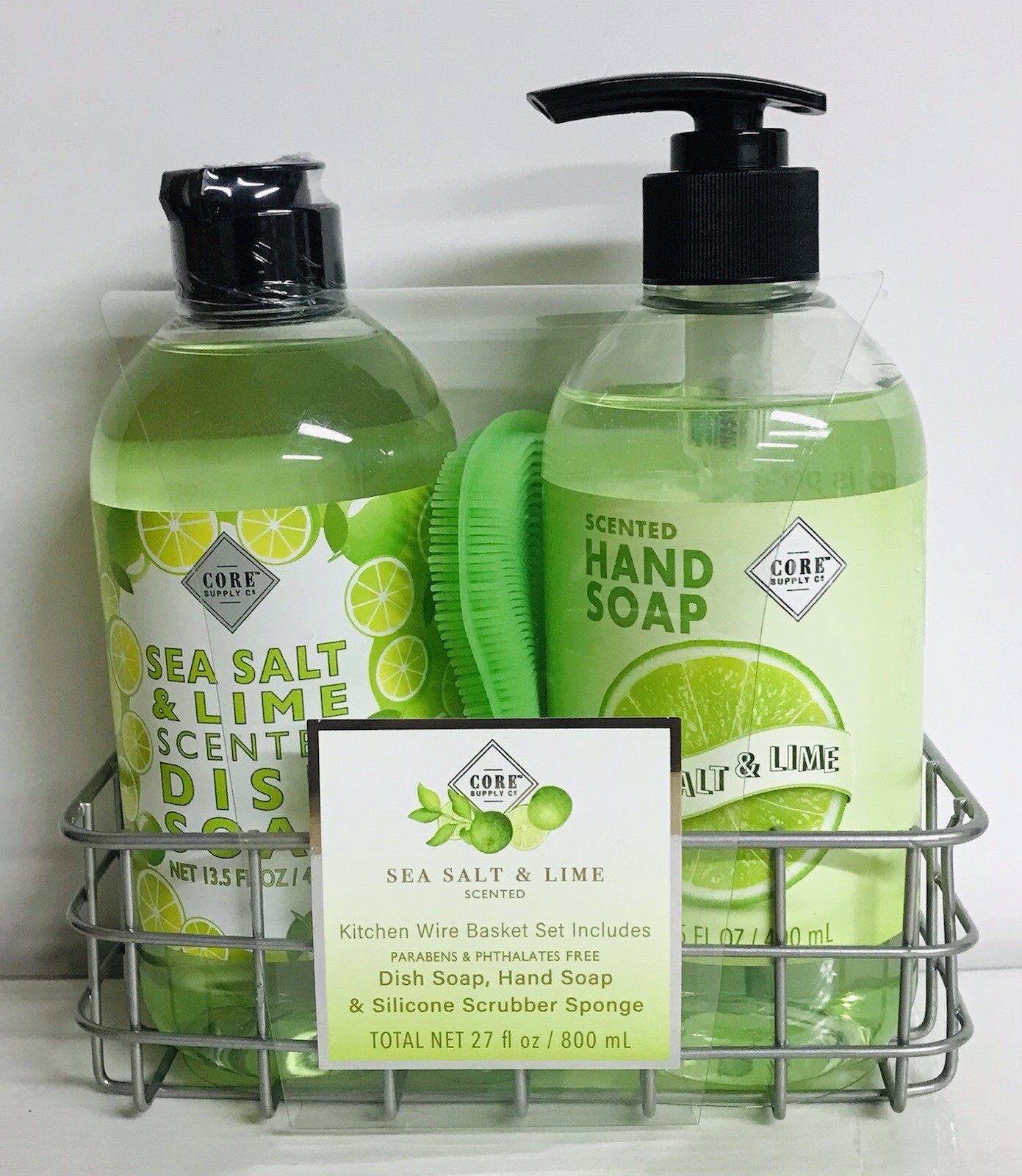 Core Supply Co. ~ Sea Salt & Lime Kitchen Basket Set Dish & Hand Soap