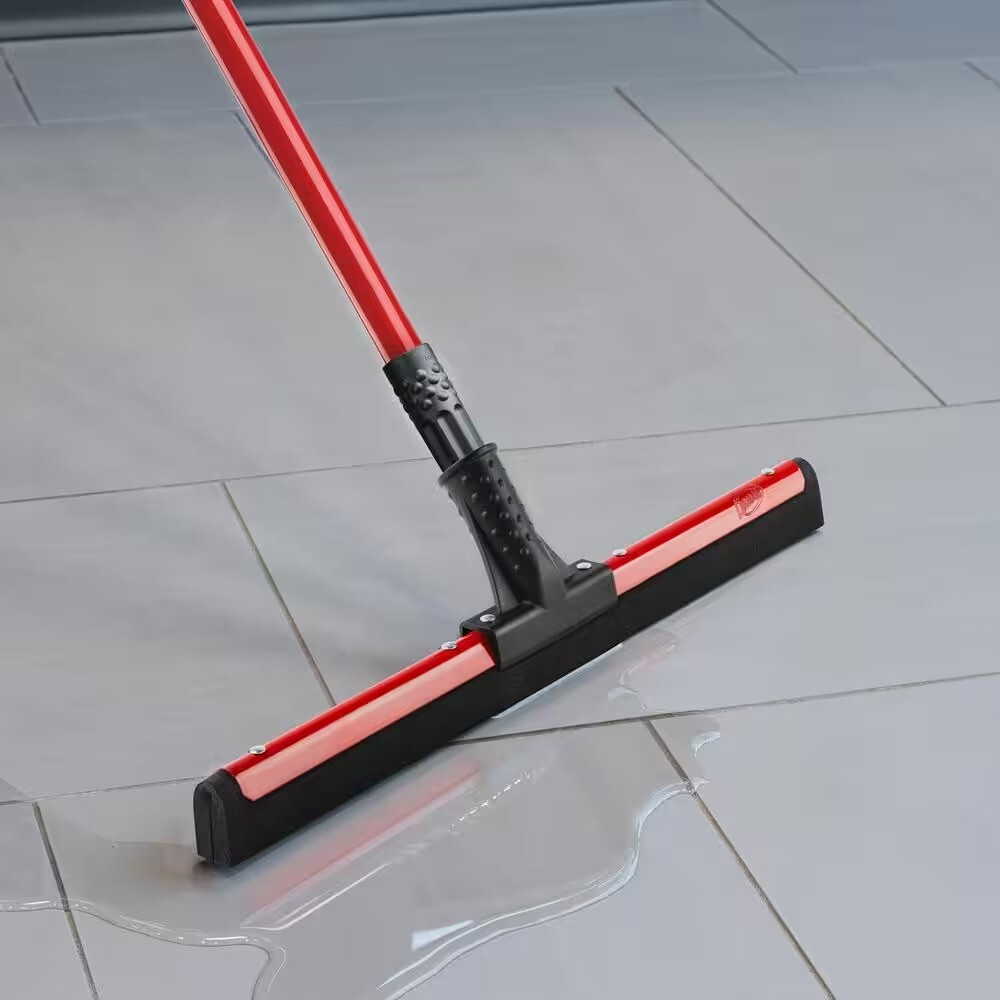 18 in. Flex Foam Blade Floor Squeegee with Steel Handle Versatile Cleaning Tool