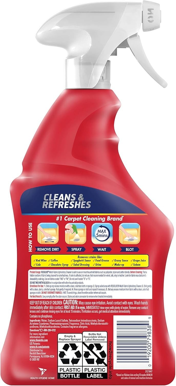 Unscented Multi-Fabric Cleaner – 22 fl oz Spray for Deep Upholstery Cleaning