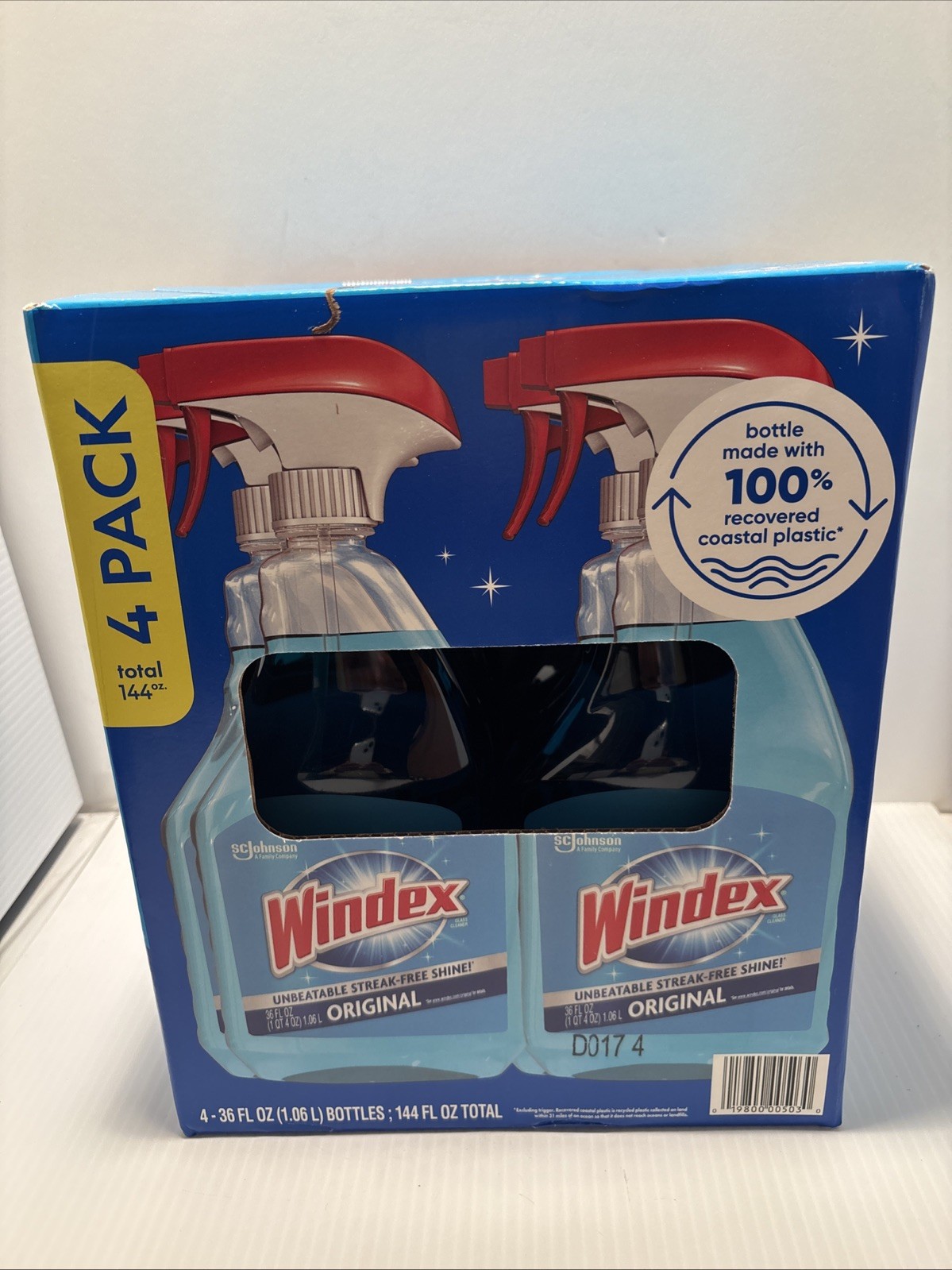Windex Original Glass Cleaner 4×36 FL oz bottles, 144 FL oz Total
