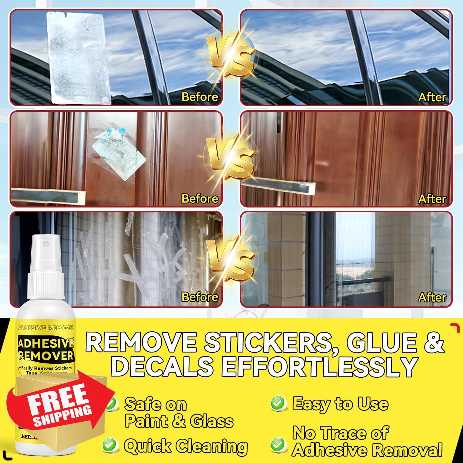 4oz Sticker Adhesive Remover Spray Glue Tape Residue Remover Safe