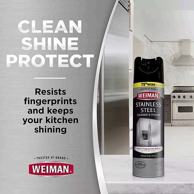 Weiman Stainless Steel Kitchen and Home Appliance Cleaner & Polish, 17 Oz.