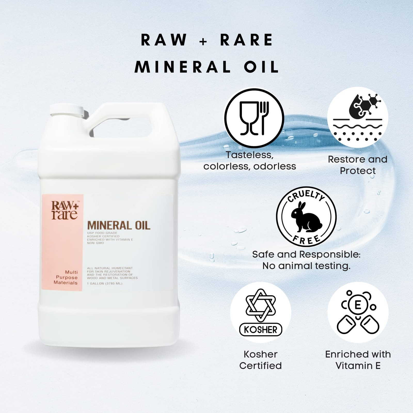 Food Grade Mineral Oil 1 Gallon Butcher Block Cutting Board Wood Tool Nourishing