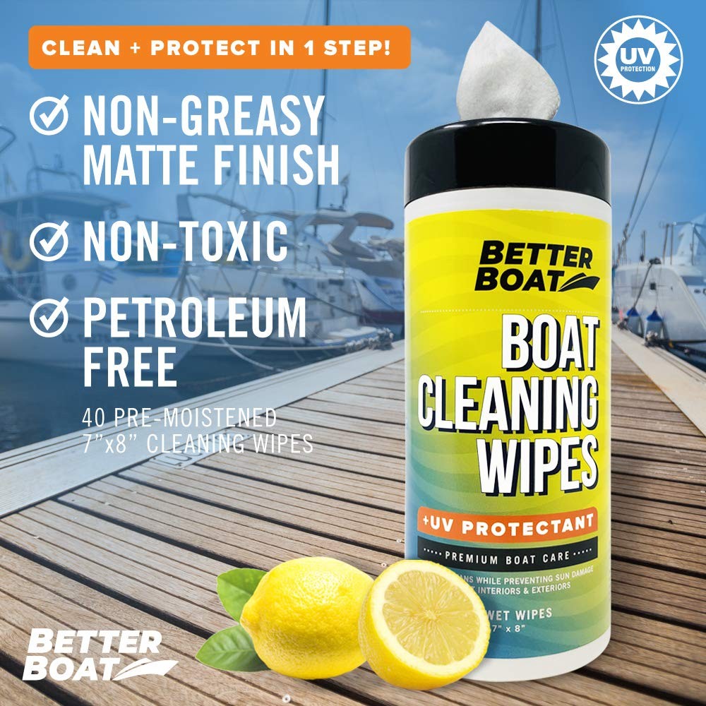 Boat Cleaner Wipes With Uv Protection Marine Vinyl Cleaner And Protectant For Bo