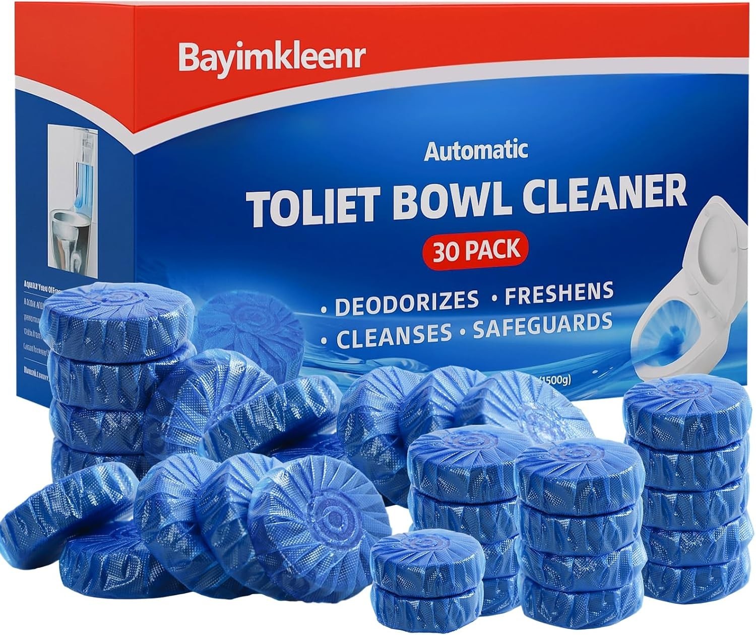 Long-Lasting 30 Toilet Cleaner Tablets – Stain Remover with Ultra Fresh Scent