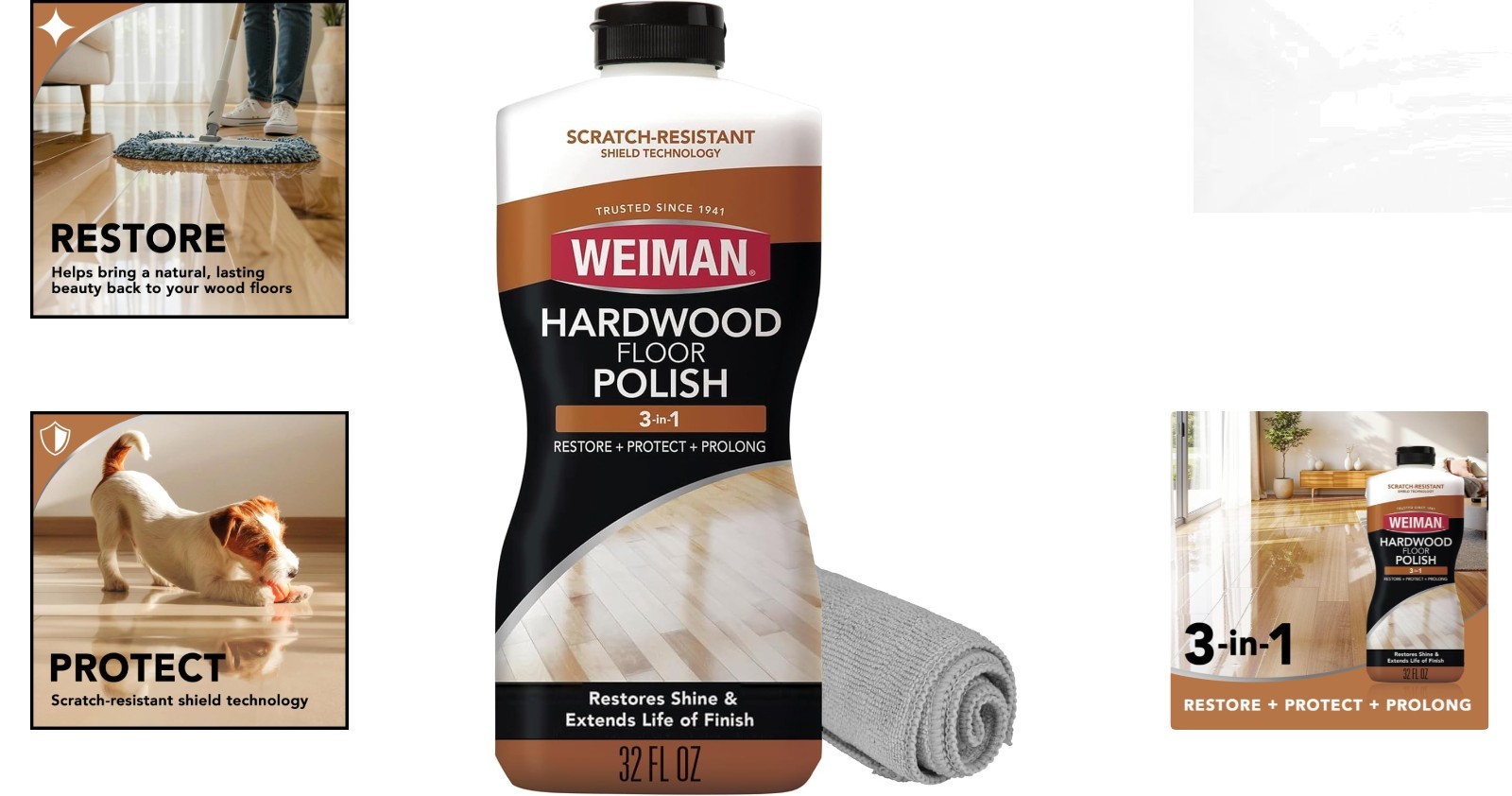 Safe & Reliable Weiman 32 Oz Hardwood Floor Polish – Scratch Resistant Finish
