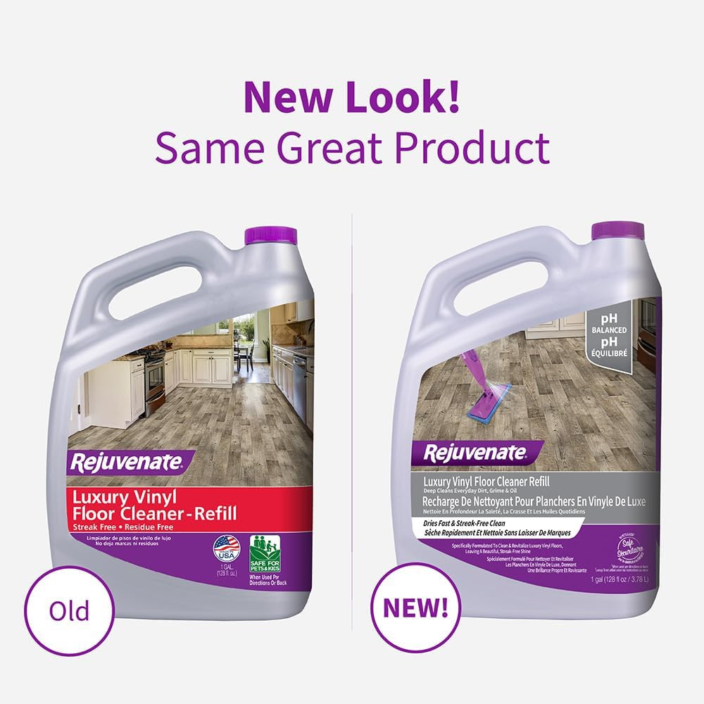 Rejuvenate Luxury Vinyl Floor Cleaner 128 Ounce No Streak Formula Safe For Ki…