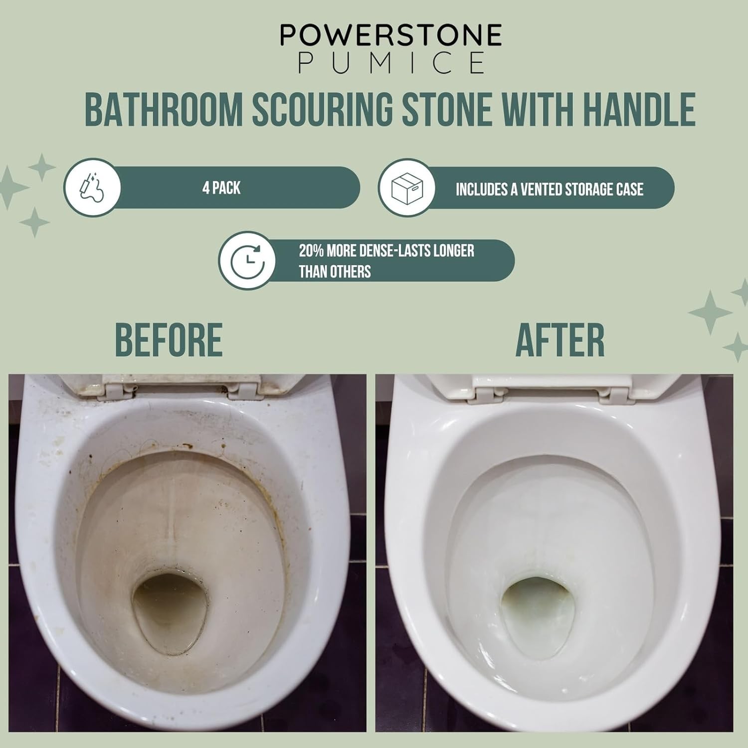 Ultimate 4-Pack Toilet Cleaning Kit: Pumice Stone Solutions for Tough Stains