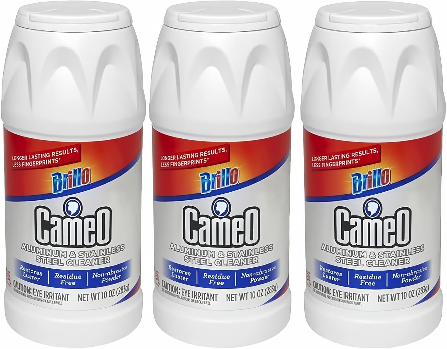 Cameo Cleaner Powder Aluminum Stainless Steel No Scratch 10oz Pack of 3