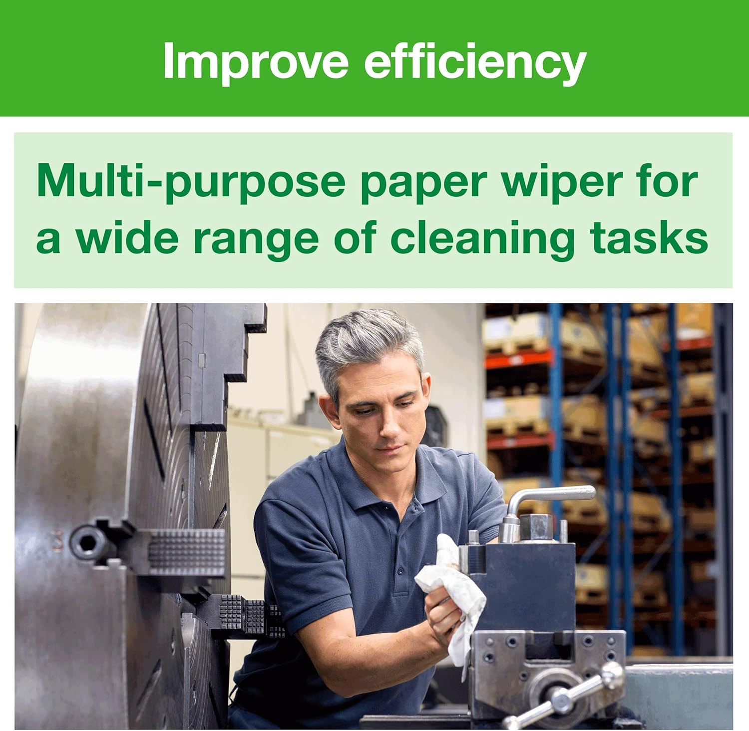 Basic Paper Wiper White, Pop-Up Box, 18 X 110 Sheets, 192125A