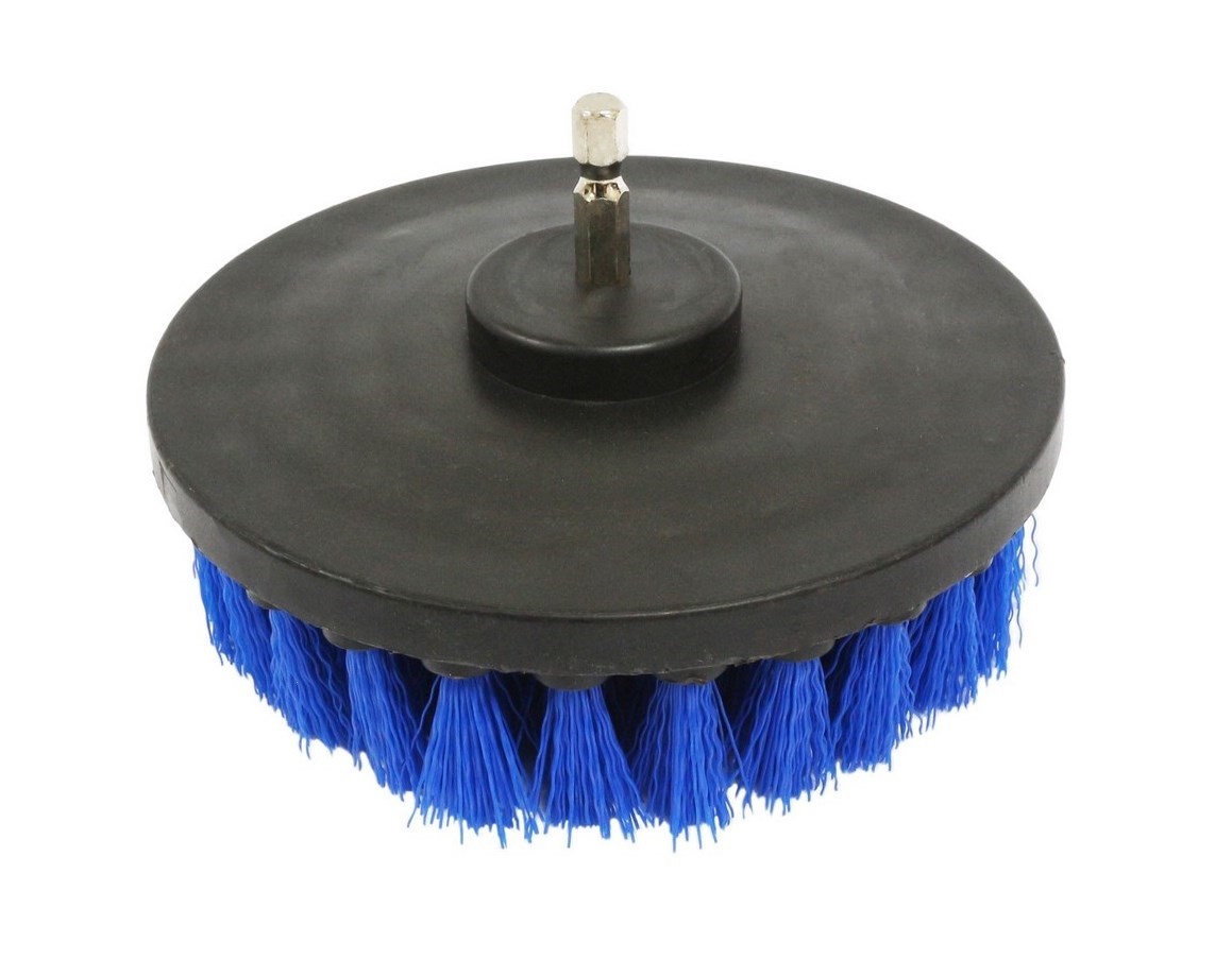 5 Inch Drill Brush cleaning of Kayaks, Boats, Canoes, Watercrafts, Barges, BLUE